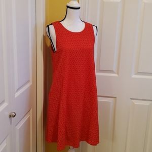 SHARAGANO RED SLEEVELESS DRESS, SIZE 12